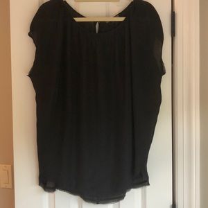 VINCE  Raw Edge Trim Silk Top